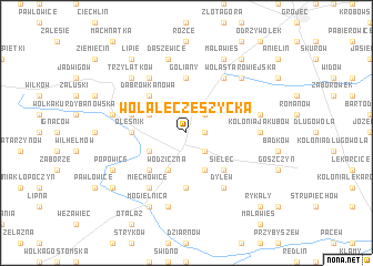 map of Wola Łęczeszycka