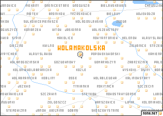 map of Wola Mąkolska