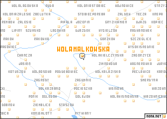 map of Wola Malkowska