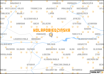 map of Wola Pobiedzińska