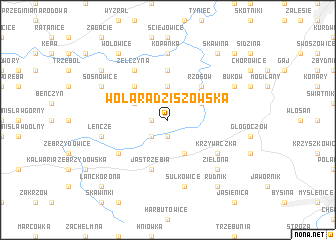 map of Wola Radziszowska