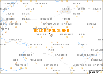 map of Wola Rafałowska