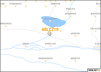 map of Wołczyn