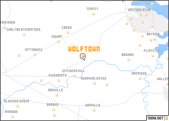 map of Wolftown