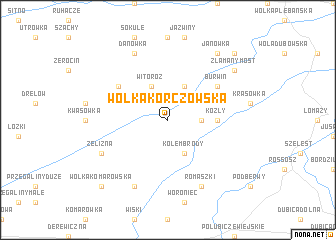 map of Wólka Korczowska