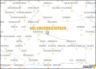 map of Wólka Krasienińska