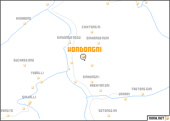 map of Wŏndong-ni