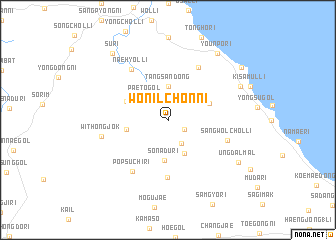 map of Wŏnilchŏn-ni