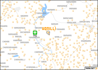map of Wŏnil-li