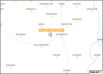 map of Woniongosso
