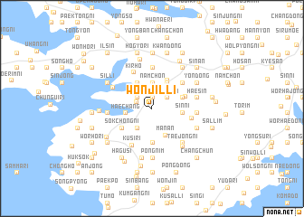 map of Wŏnjil-li