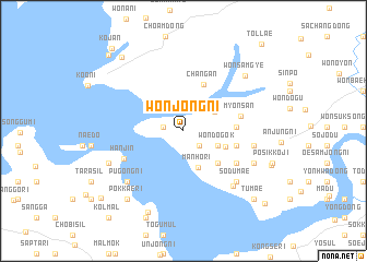 map of Wŏnjŏng-ni