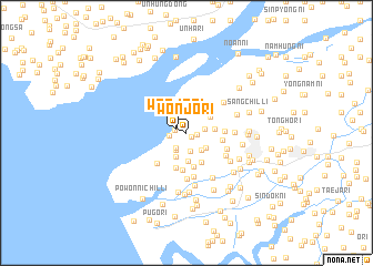 map of Wŏnjo-ri