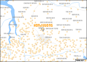 map of Wŏnju-dong