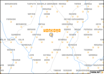 map of Wonkoma