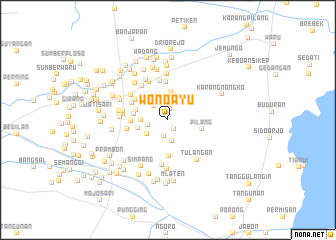 map of Wonoayu