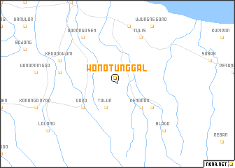 map of Wonotunggal