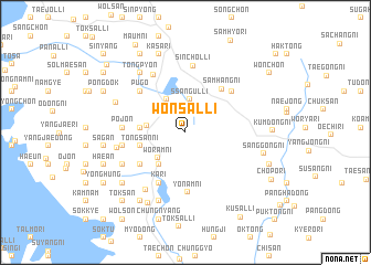 map of Wŏnsal-li