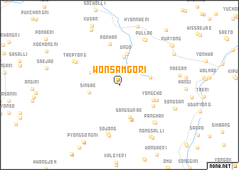 map of Wŏnsamgŏri