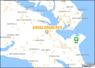 map of Woodland Acres