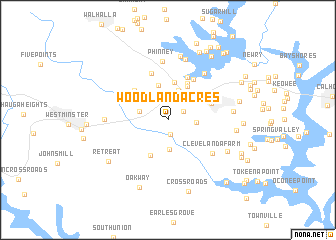 map of Woodland Acres