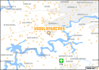 map of Woodland Acres