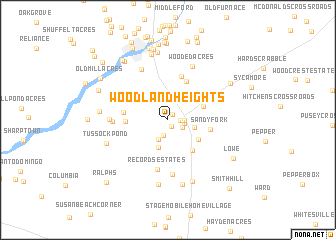 map of Woodland Heights