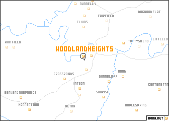 map of Woodland Heights