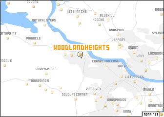 map of Woodland Heights