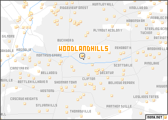 map of Woodland Hills