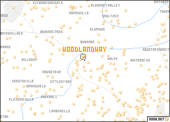 map of Woodland Way