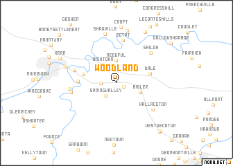 map of Woodland