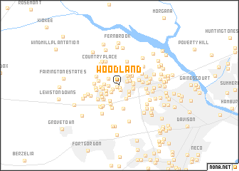 map of Woodland