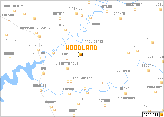 map of Woodland