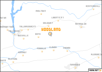 map of Woodland