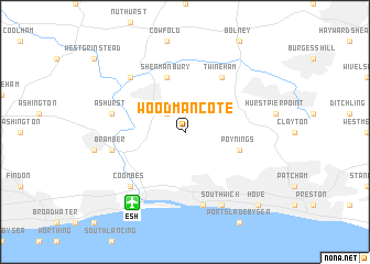 map of Woodmancote