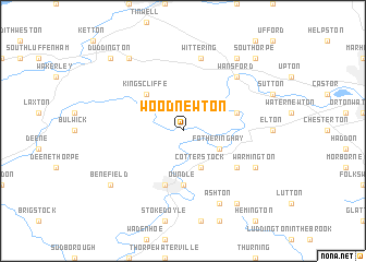 map of Woodnewton