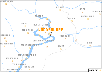 map of Woods Bluff