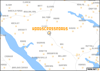 map of Woods Crossroads