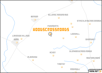 map of Woods Crossroads