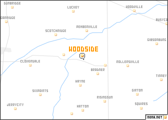 map of Woodside