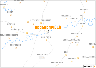 map of Woodsonville