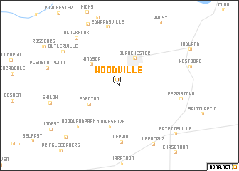 map of Woodville