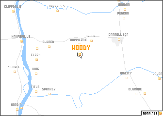 map of Woody