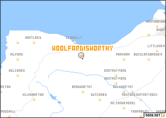 map of Woolfardisworthy