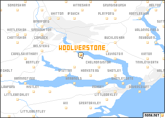 map of Woolverstone