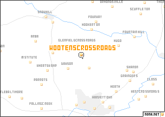map of Wootens Crossroads