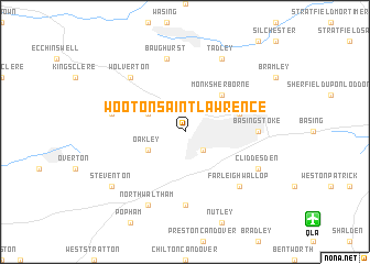 map of Wooton Saint Lawrence