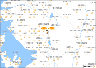 map of Wŏram-ni