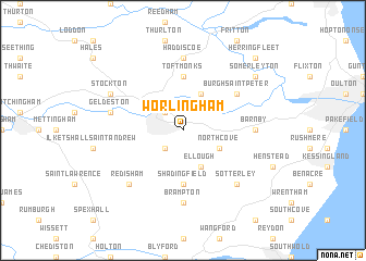 map of Worlingham